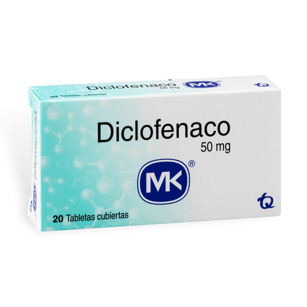 DICLOFENACO 50 MG CAJA X 20 TABLETAS RECUBIERTAS (MK)
