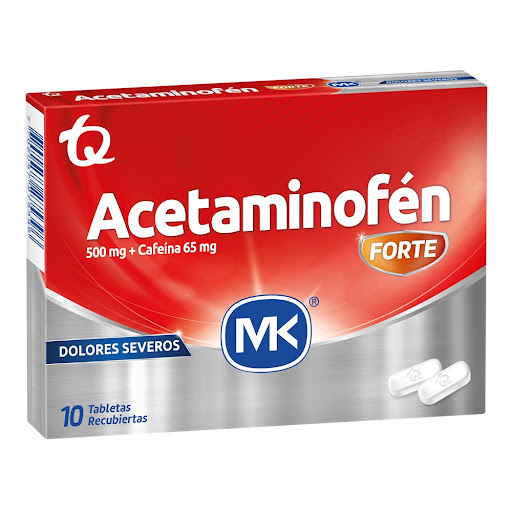 ACETAMINOFEN 500 MG + CAFEINA 65MG FORTE CAJA X 10 TABLETAS (MK)