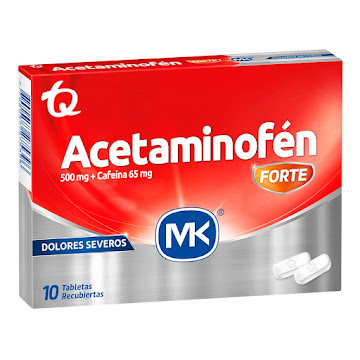 ACETAMINOFEN 500 MG + CAFEINA 65MG FORTE CAJA X 10 TABLETAS (MK)