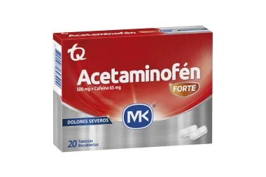 ACETAMINOFEN 500 MG + CAFEINA 65MG FORTE CAJA X 20 TABLETAS (MK)