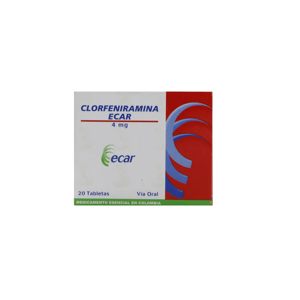 CLORFENIRAMINA 4 MG CAJA X 20 TABLETAS (ECAR)