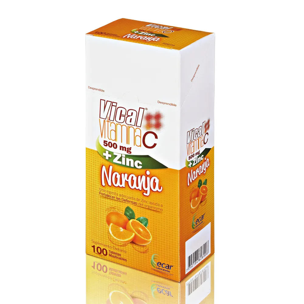 VICAL VITAMINA C - ZINC NARANJA CAJA X 100 TAB (ECAR)