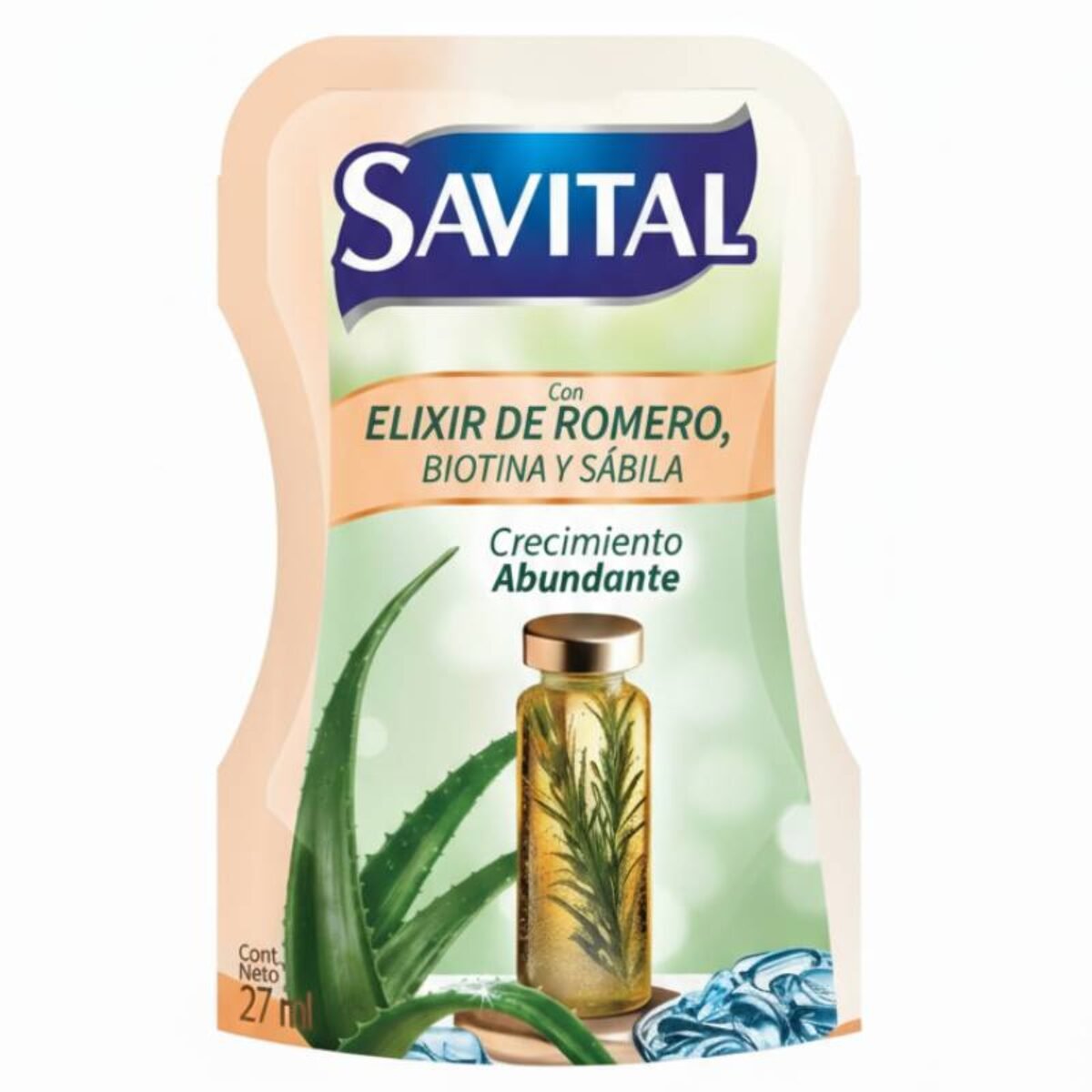 ACONDICIONADOR SAVITAL ELIXIR DE ROMERO BIOTINA Y SABILA 27 ML CAJA X 20 SOBRES