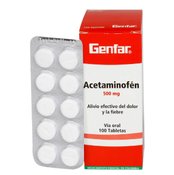 ACETAMINOFEN 500 MG CAJA X 100 TABLETAS (GENFAR)