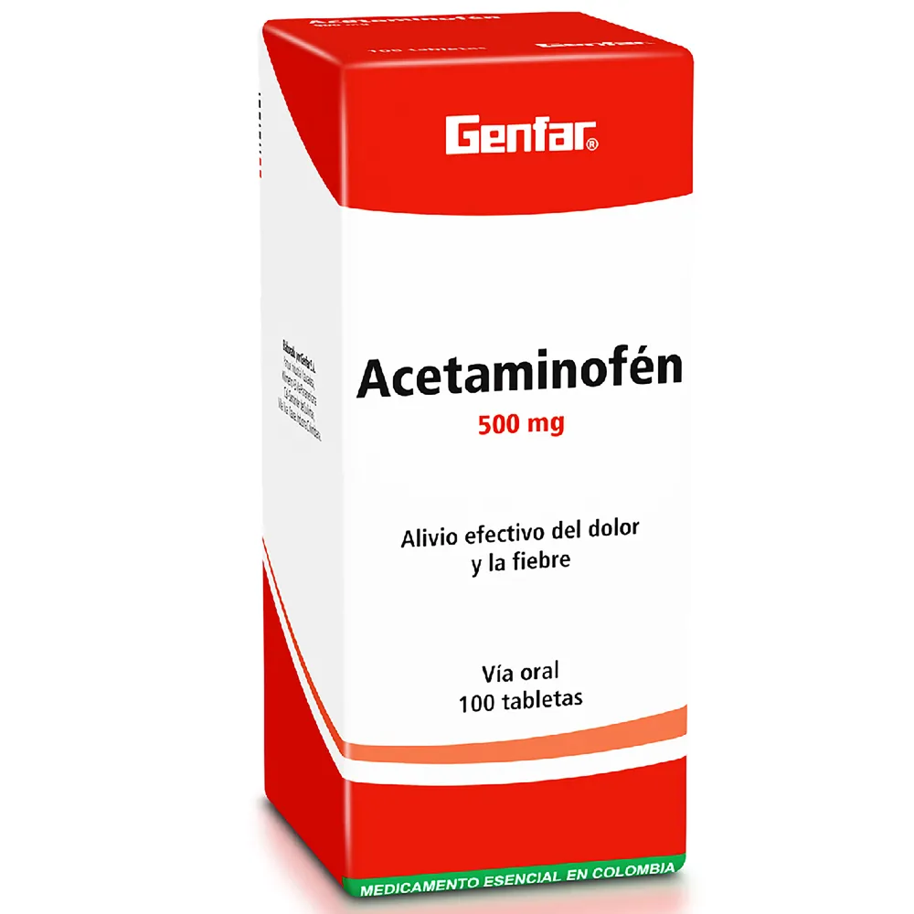 ACETAMINOFEN 500 MG CAJA X 100 TABLETAS (GENFAR)