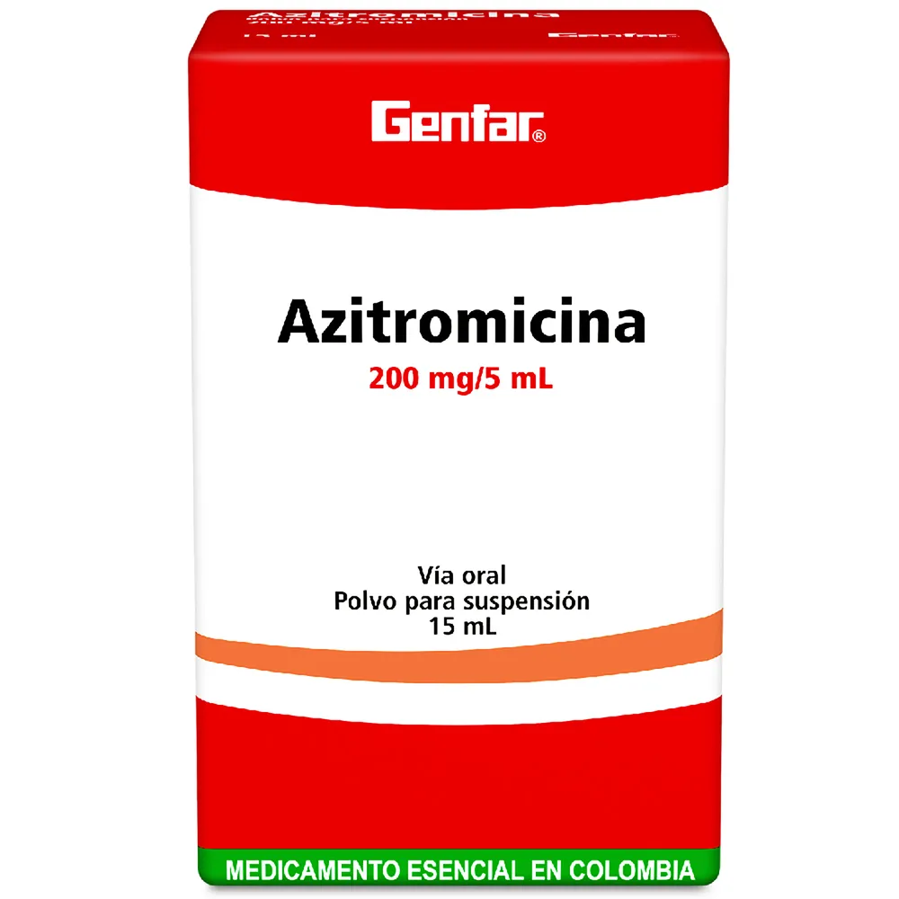 AZITROMICINA SUSPENSION 200 MG / 5 ML FRASCO X 15 ML (GENFAR)