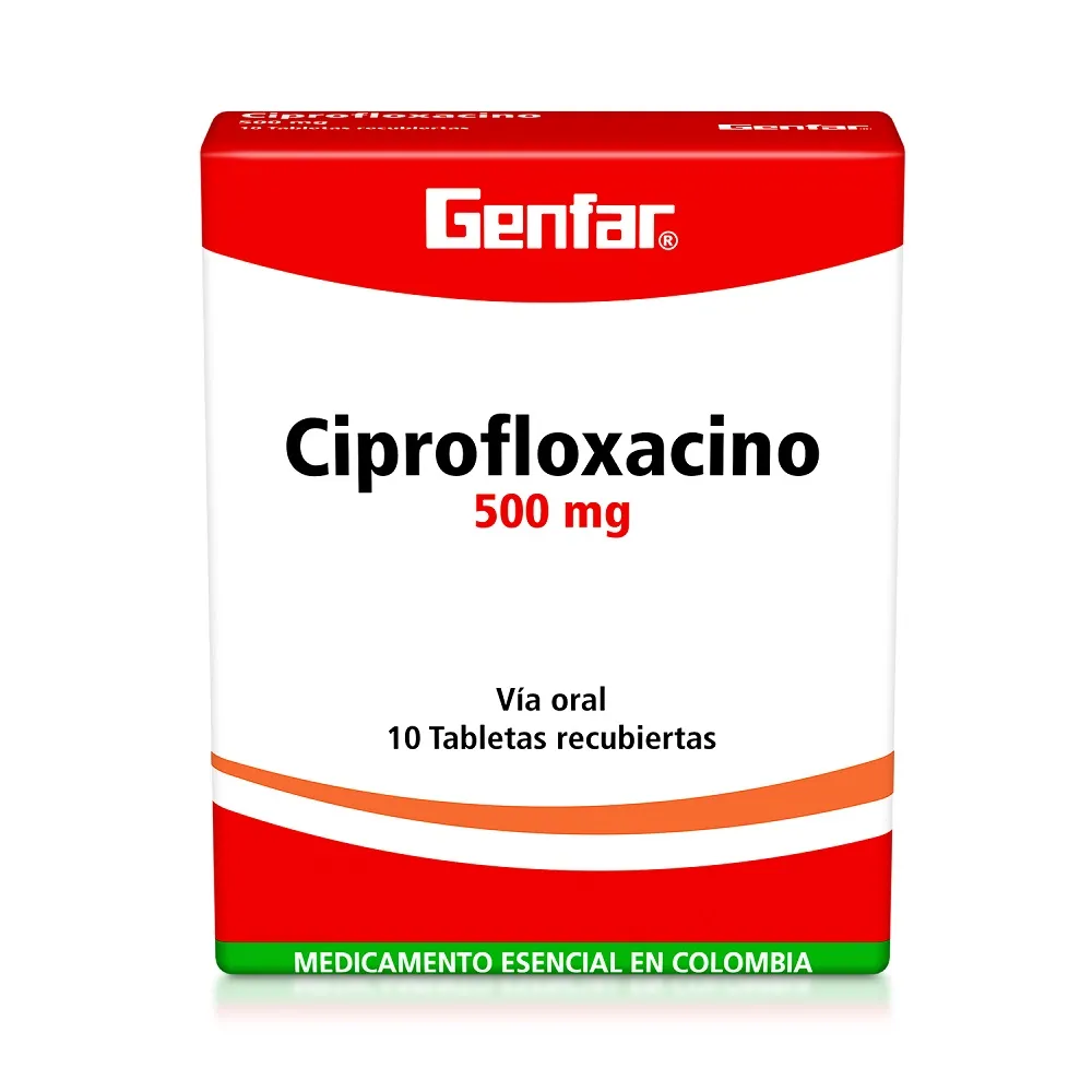 CIPROFLOXACINO 500 MG CAJA X 10 TABLETAS (GENFAR)