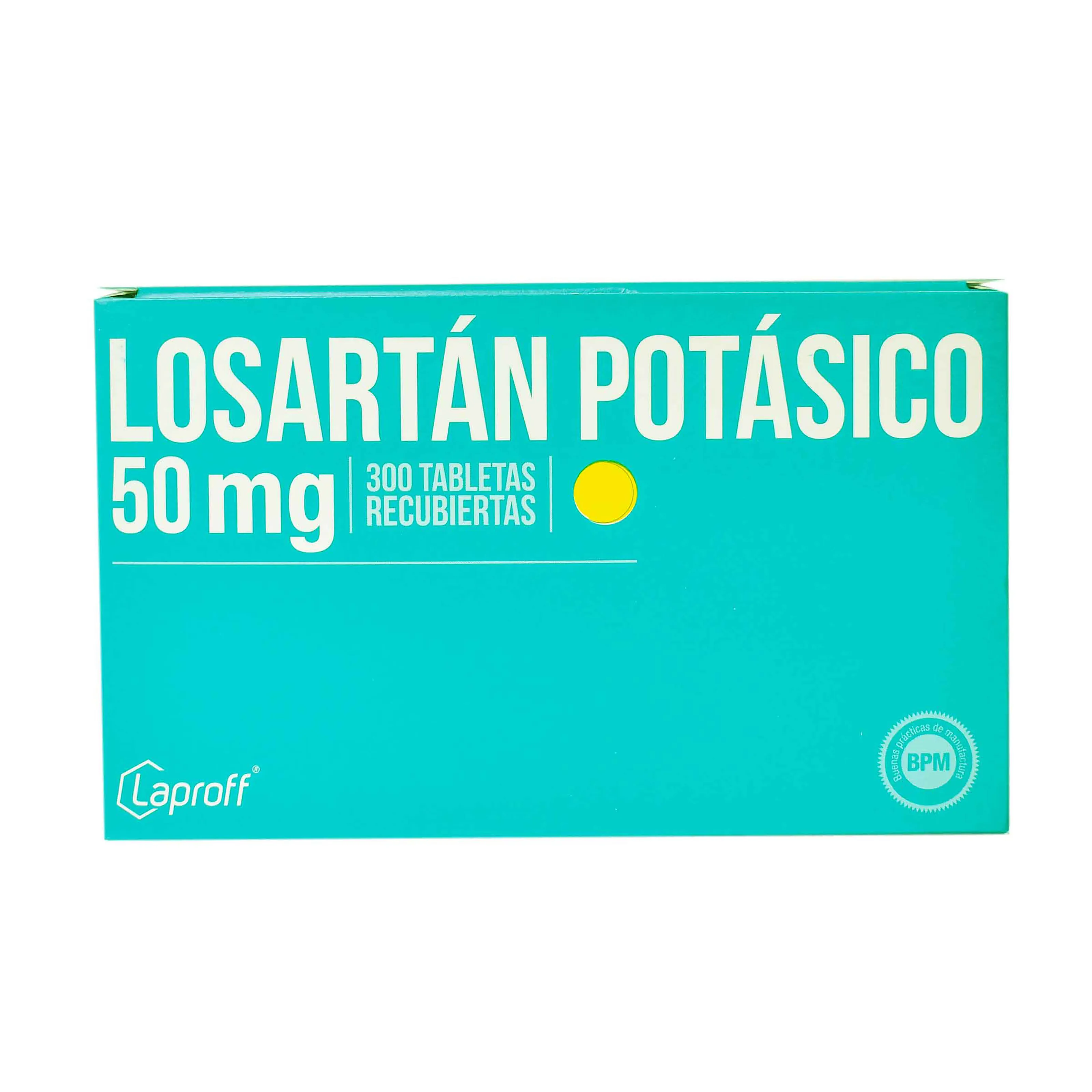 LOSARTAN POTASICO 50 MG CAJA X 300 TABLETAS (LAPROFF)