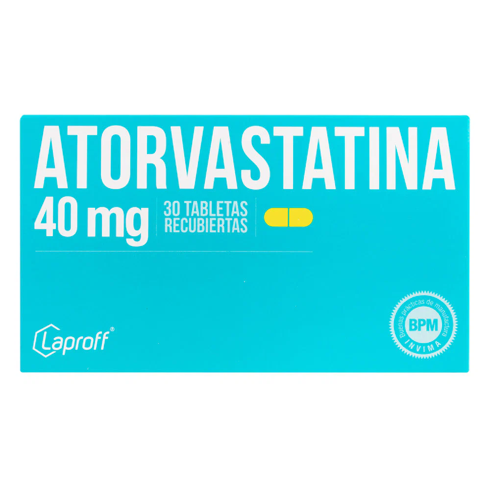 ATORVASTATINA 40 MG CAJA X 30 TABLETAS (LAPROFF)