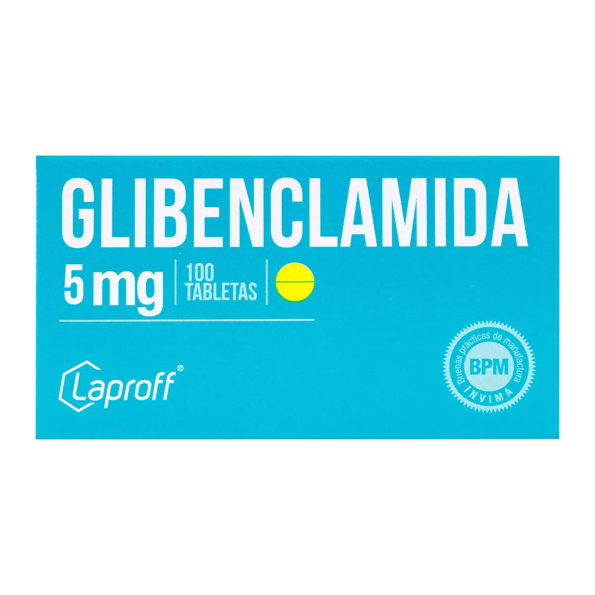 GLIBENCLAMIDA 5MG CAJA X 100 TABLETAS (LAPROFF)