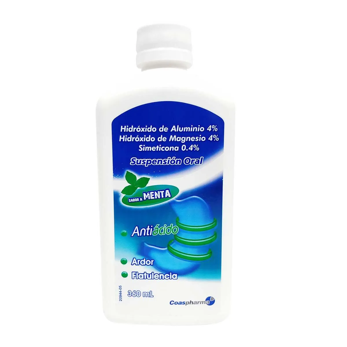 HIDROXIDO DE ALUMINIO SUSPENSION FRASCO X 360 ML (COASPHARMA)