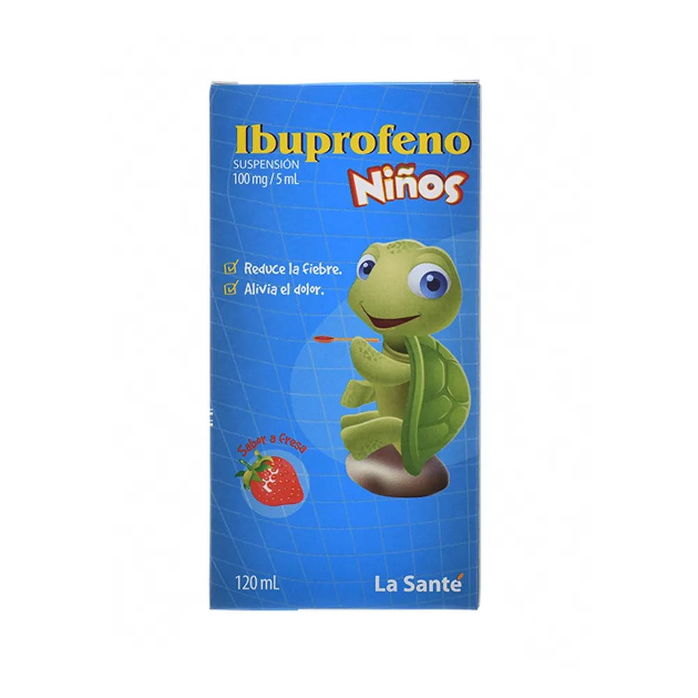 IBUPROFENO SUSPENSION NIÑOS FRESA 100 MG / 5 MG FRASCO X 120 ML ( LA SANTE)