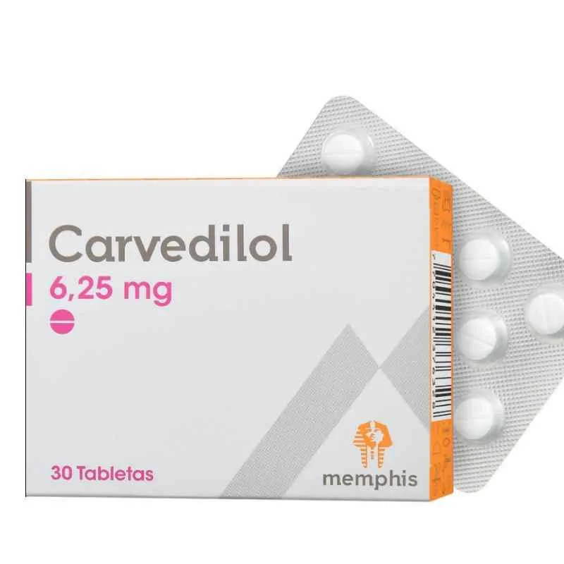 CARVEDILOL 6,25MG CAJA X 30 TABLETAS (MEMPHIS)