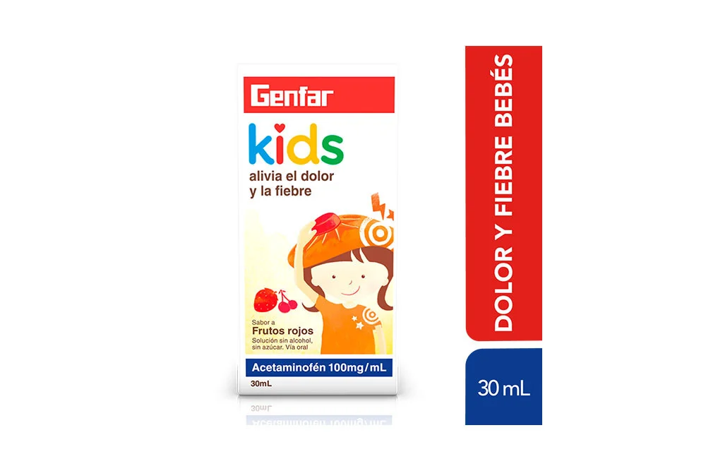 ACETAMINOFEN 100MG/ML KIDS 0 + AÑOS FRASCO X 30 ML (GENFAR)
