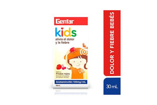ACETAMINOFEN 100MG/ML KIDS 0 + AÑOS FRASCO X 30 ML (GENFAR)