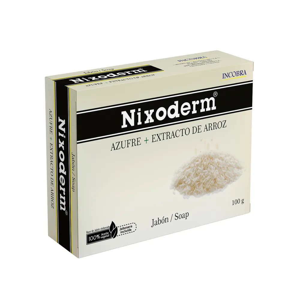 NIXODERM JABON AZUFRE+ EXTRACTO DE ARROZ BARRA X 100 GR