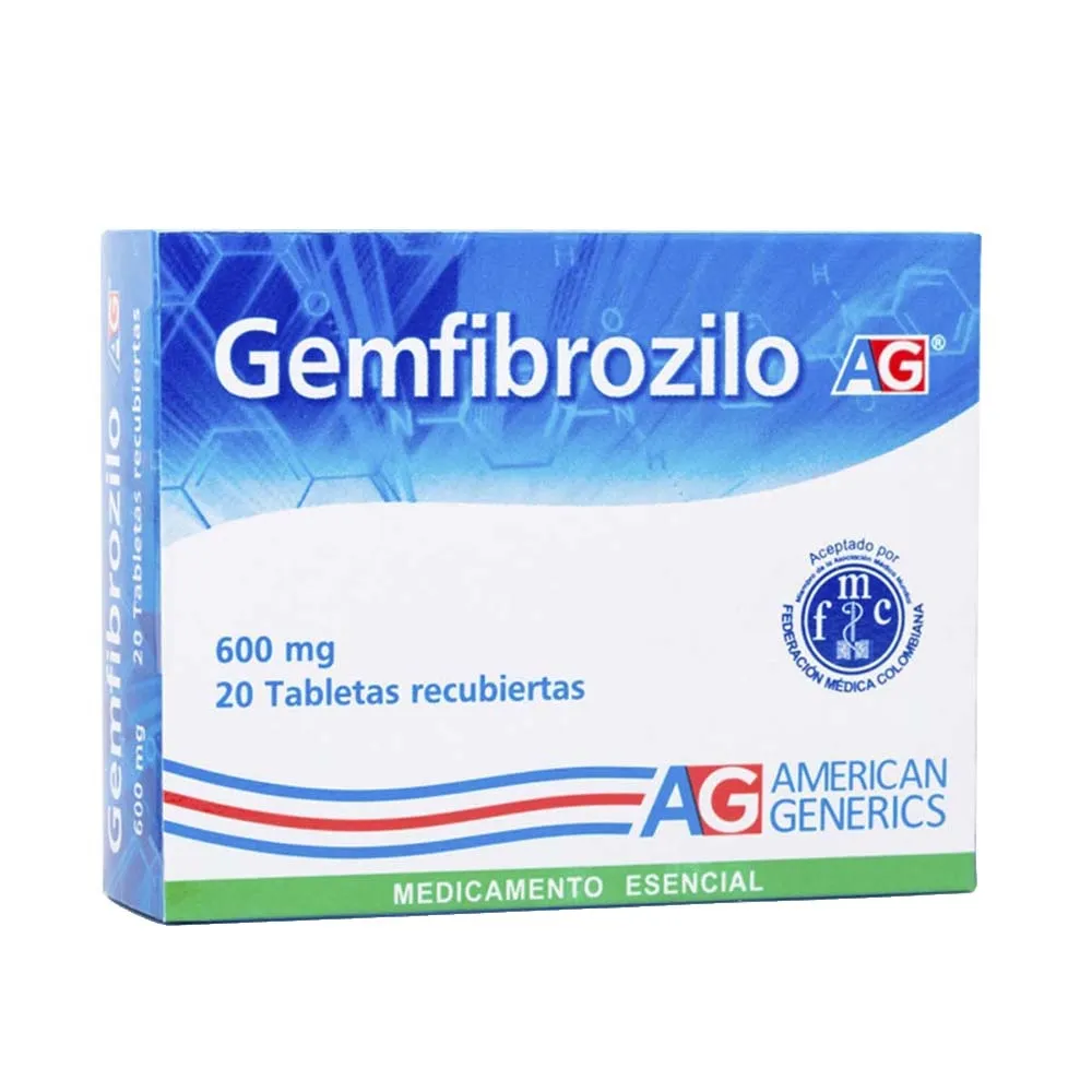 GEMFIBROZILO 600 MG CAJA X 20 TABLETAS (AG)
