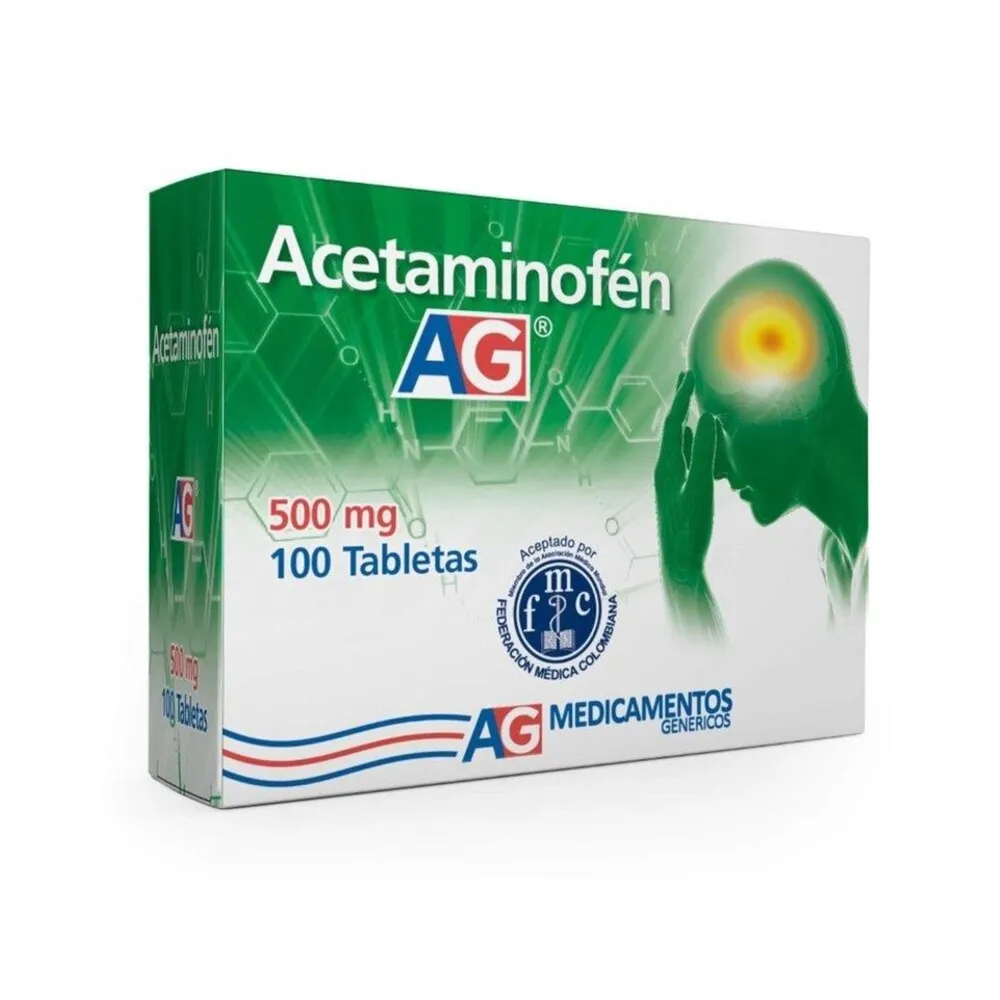 ACETAMINOFEN 500 MG CAJA X 100 TABLETAS (AG)
