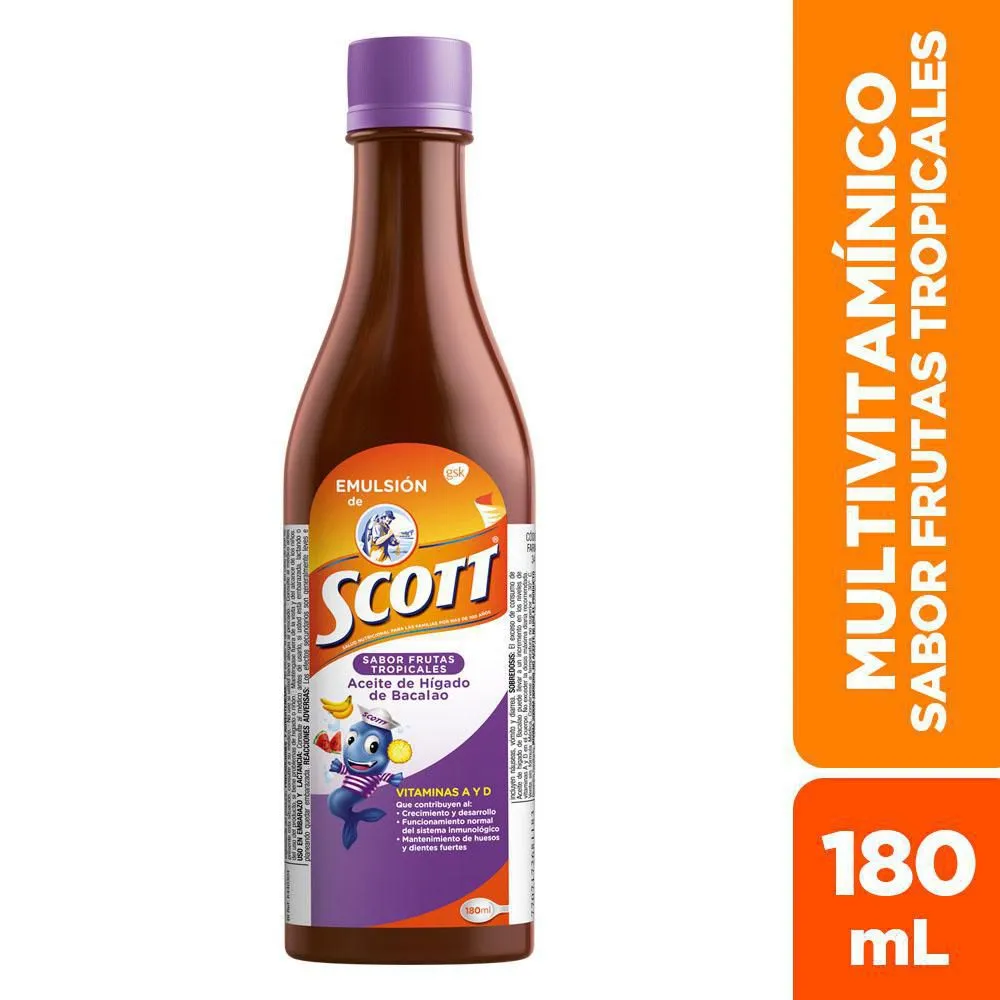 EMULSION SCOTT FRUTOS TROPICAL FRASCO X 180 ML