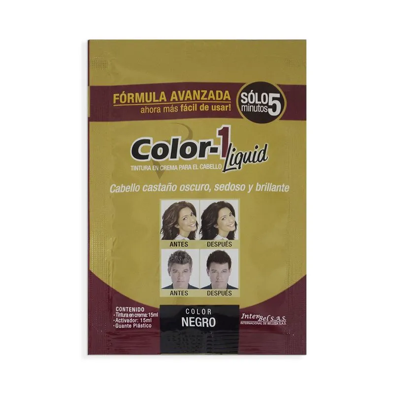 TINTE EN CREMA PARA EL CABELLO NEGRO 5 MINUTOS SOBRE X 15 ML (COLOR 1)