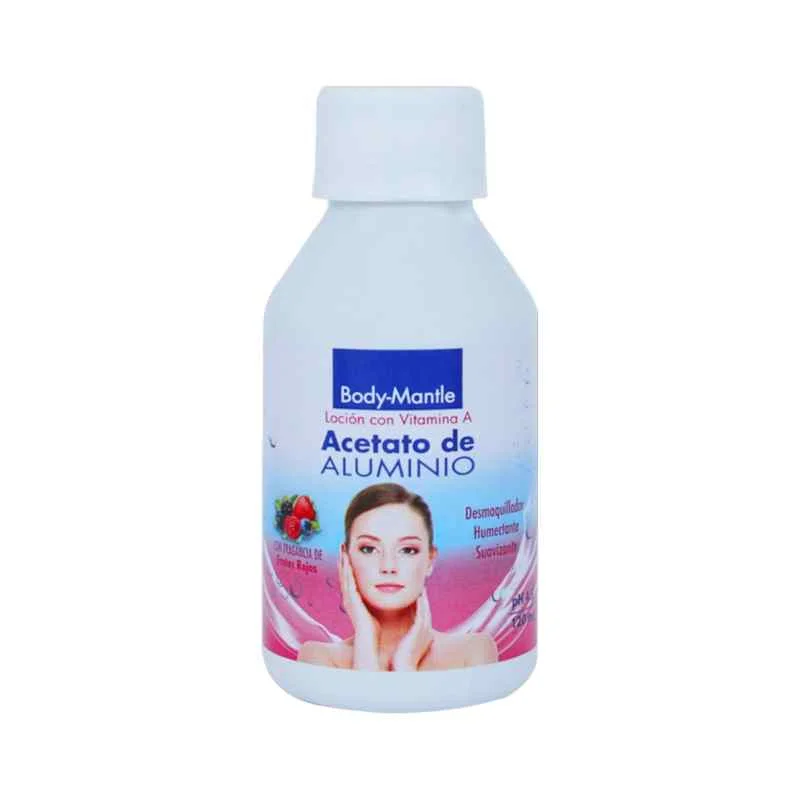 ACETATO DE ALUMINIO CON FRAGANCIA DE FRUTOS ROJOS FRASCO X 120 ML (BODY MANTLE)