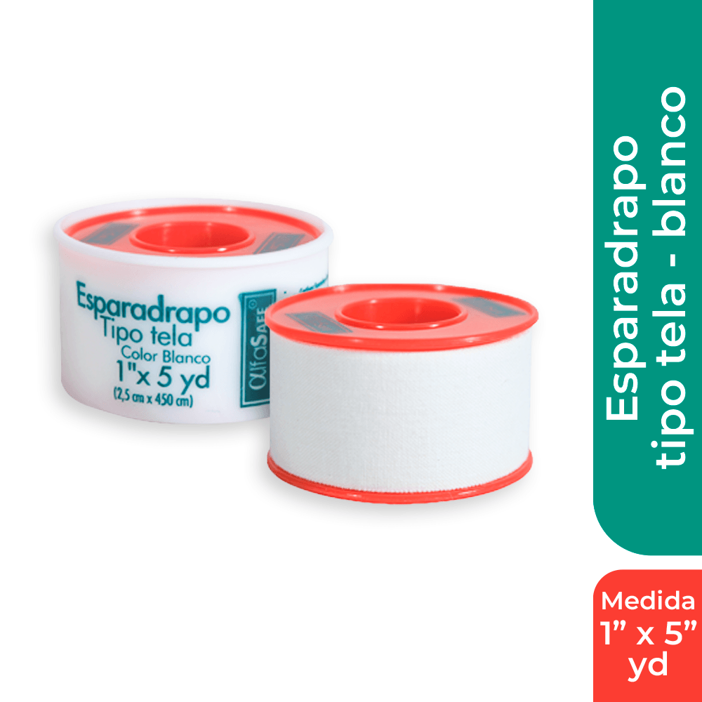 ESPARADRAPO TIPO TELA COLOR BLANCO 1X5 Y (ALSAFASE)