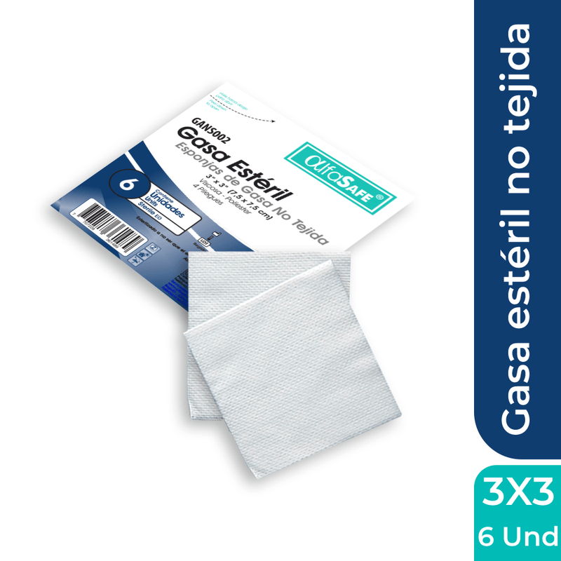 GASA TEJIDA 3X 3 (7,5X7,5CM) CAJA 100 UNID X 50 SOBRES X 5 UNID (ALFASAFE)