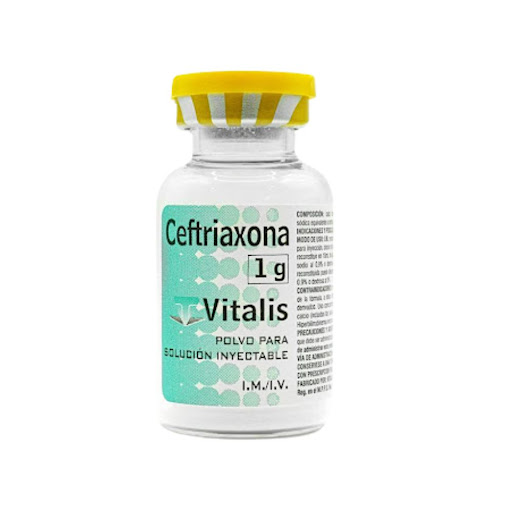 CEFTRIAXONA 1 G POLVO PARA SOLUCION INYECTABLE  CAJA X 1 FRASCO (VITALIS)