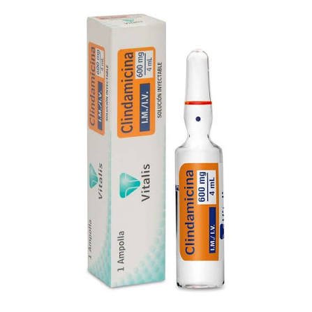 CLINDAMICINA 600 MG/4 ML INYECTABLE CAJA X UND (VITALIS)