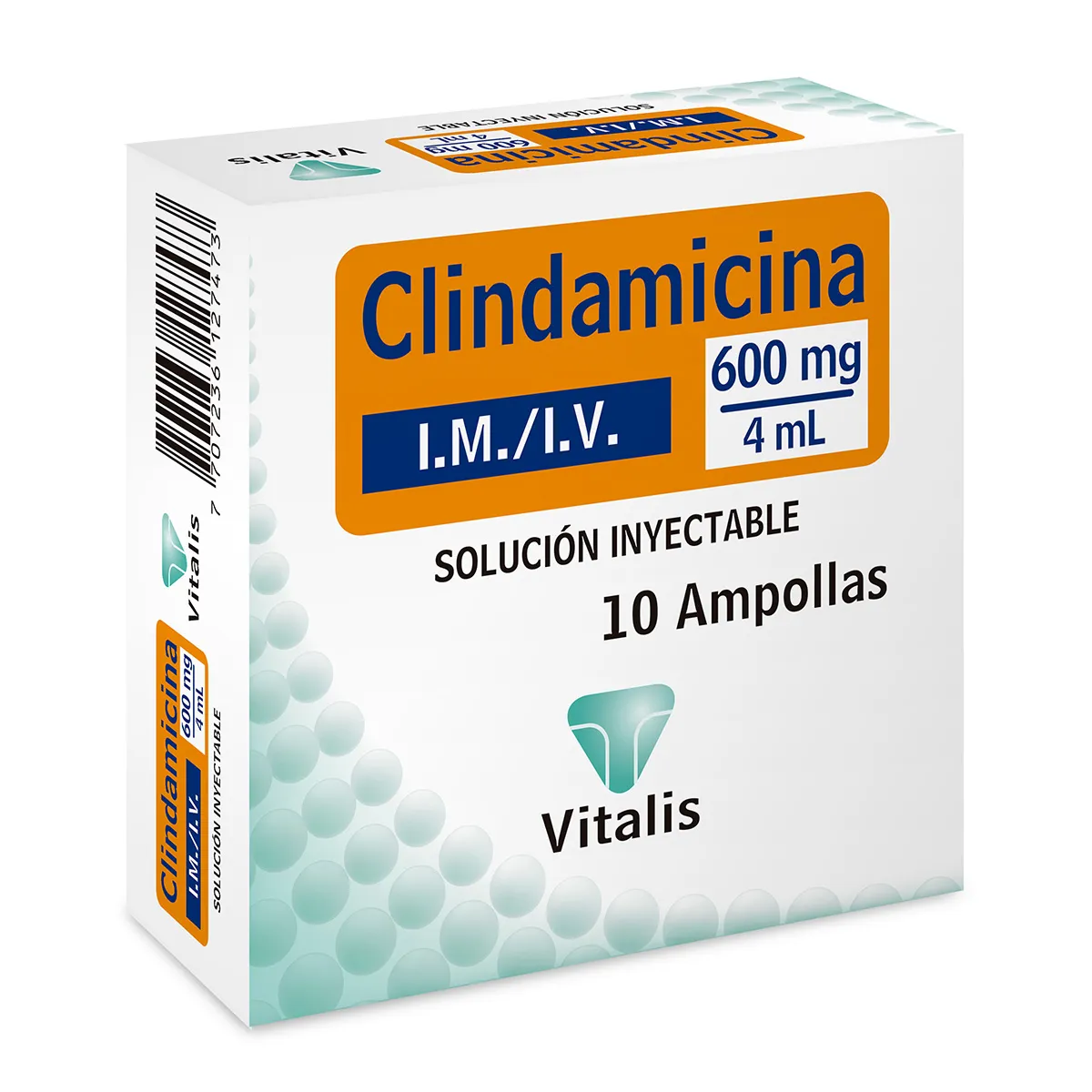 CLINDAMICINA 600 MG / 4 ML CAJA X 10 AMPOLLA (VITALIS)