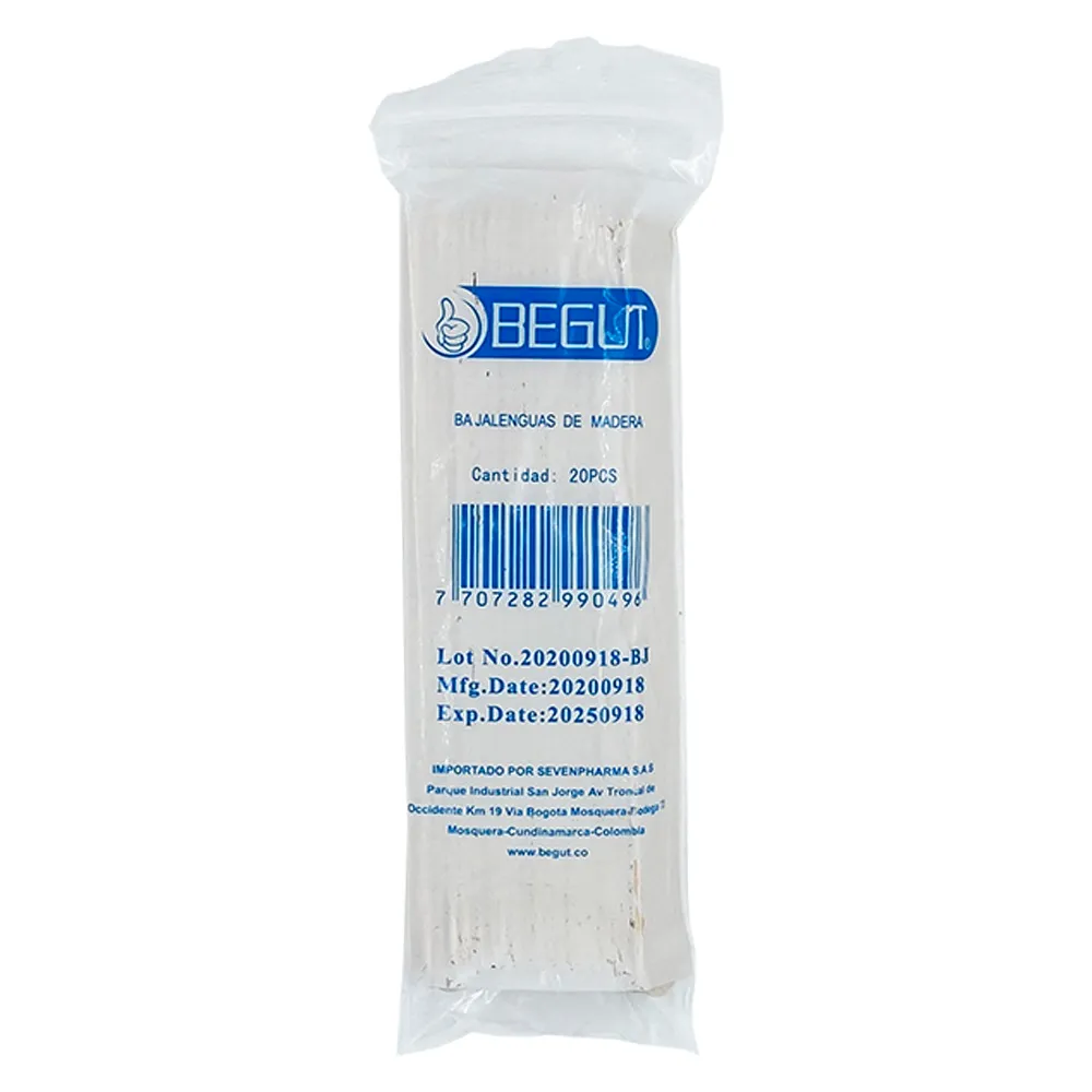 BAJALENGUAS DE MADERA BOLSA X 20 UND (BEGUT)