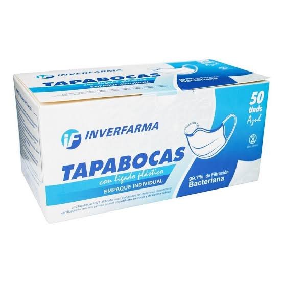 TAPABOCAS AZUL CAJA X 50 UND (S/M)