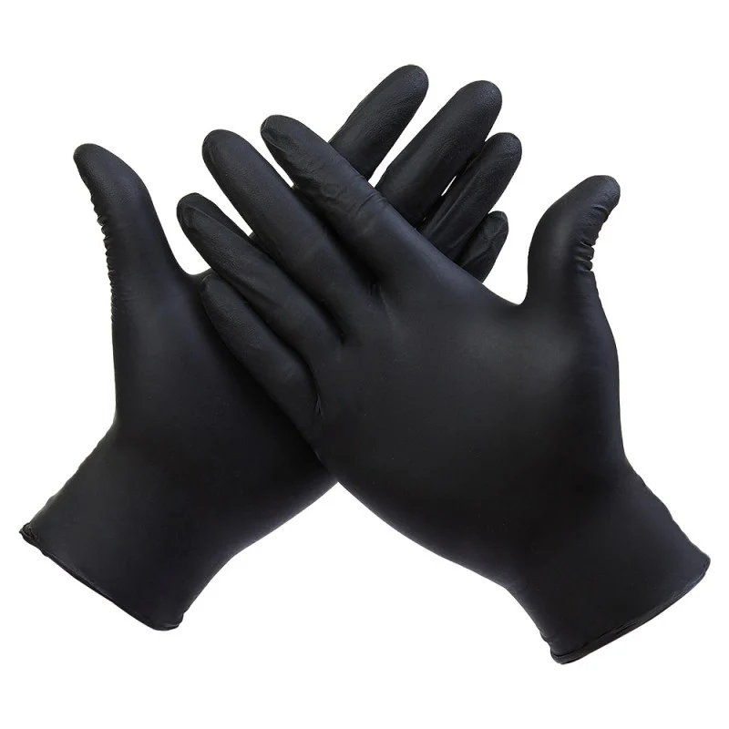GUANTES DE NITRILO NEGROS TALLA M CAJA X 100 UND (S/M)
