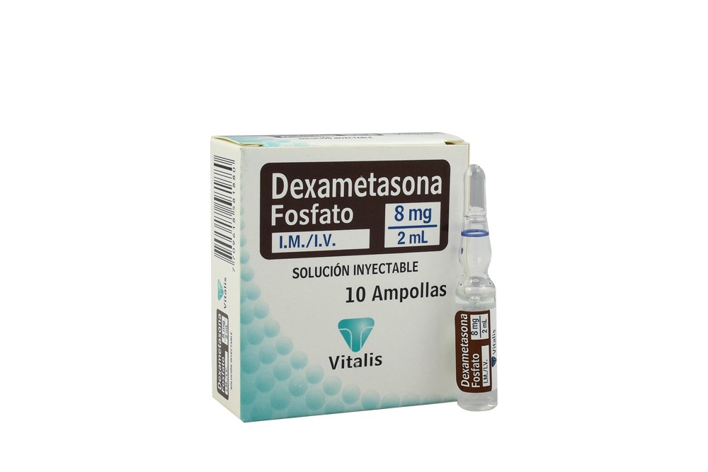 DEXAMETASONA 8 MG/2 ML CAJA X 10 AMPOLLAS (VITALIS)