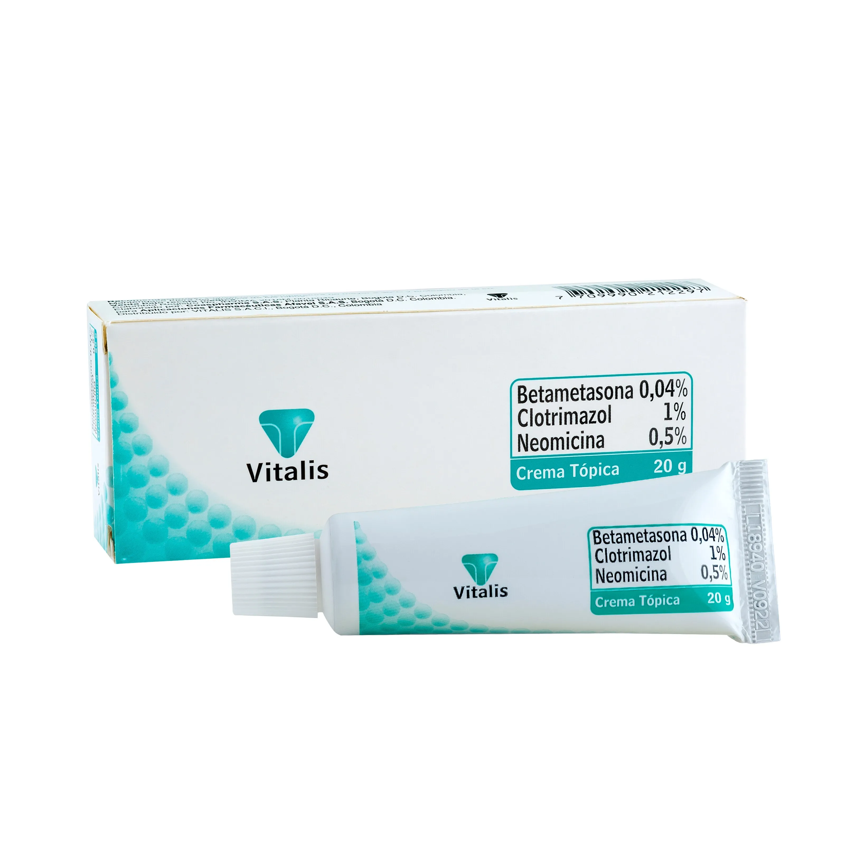 BETAMETASONA 0,04 + CLOTRIMAZOL 1 + NEOMICINA 0,5  CREMA TOPICA TUBO X 20 GR (VITALIS)
