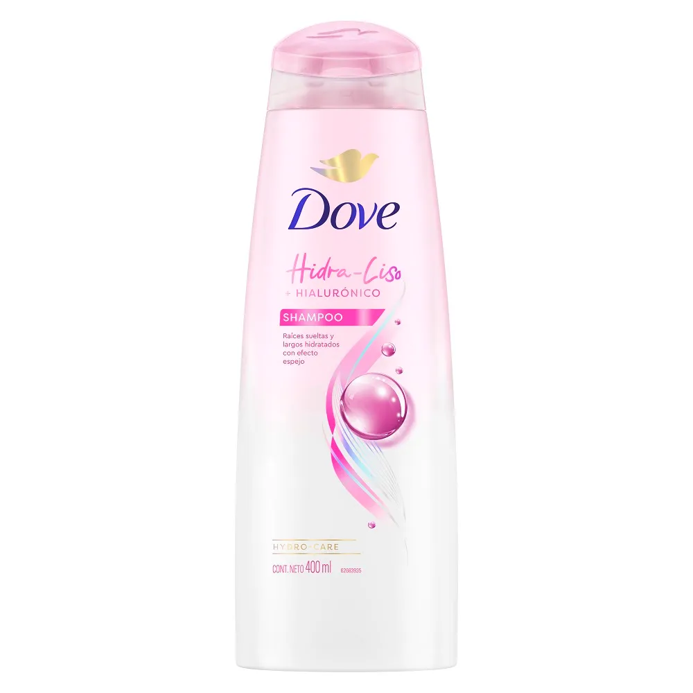 SHAMPOO DOVE HDRIA LISO + HIALURONICO FRASCO X 400 ML