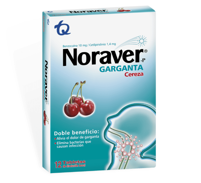 NORAVER GARGANTA CEREZA CAJA X 12 TABLETAS