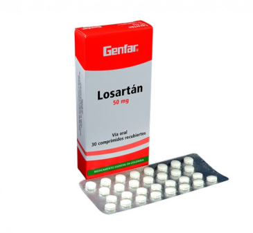LOSARTAN 50MG CAJA X 30 TABLETAS RECUBIERTAS (GENFAR)