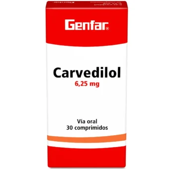 CARVEDILOL 6,25MG - CAJA X 30 COMPRIMIDOS (GENFAR)