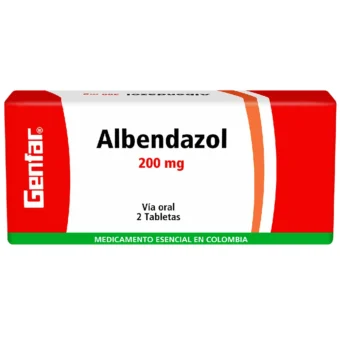 ALBENDAZOL 200MG - CAJA X 2 TABLETAS (GENFAR)