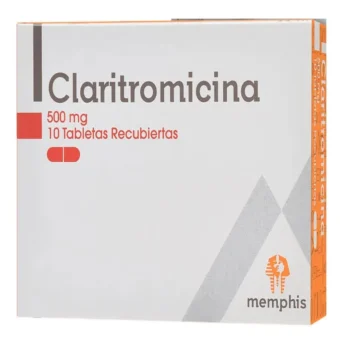 CLARITROMICINA 500 MG - CAJA X 10 TABLETAS (MEMPHIS)