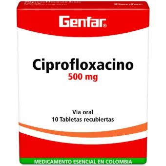 CIPROFLOXACINO 500 MG - CAJA X 10 TABLETAS (GENFAR)