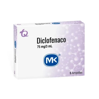 DICLOFENACO 75MG/3ML - SOLUCION INYECTABLE - CAJA X 5 AMPOLLAS (MK)