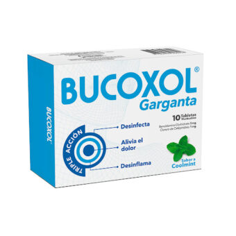 BUCOXOL TRIPLE ACCION COOL MINT - CAJA X 10 TABLETAS MASTICABLES