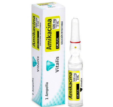 AMIKACINA 500MG/2 ML SOLUCION INYECTABLE CAJA X 1 AMP (VITALIS)